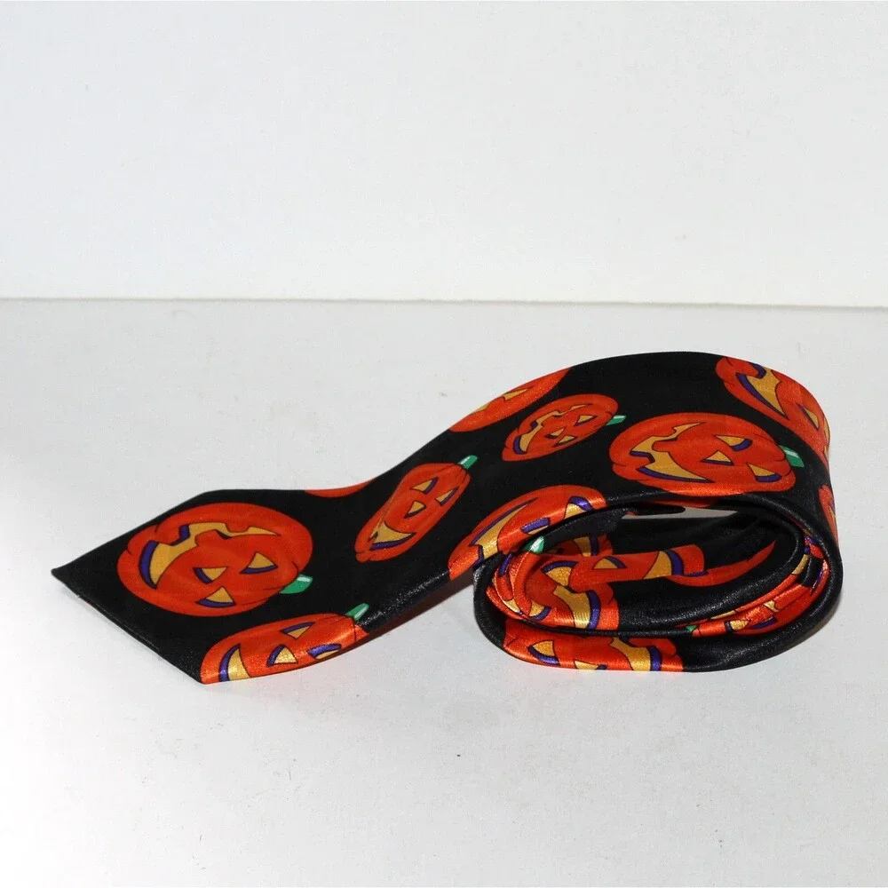 Halloween Pumpkin Necktie Hallmark SpecialTies NEW black orange Jack O'lantern
